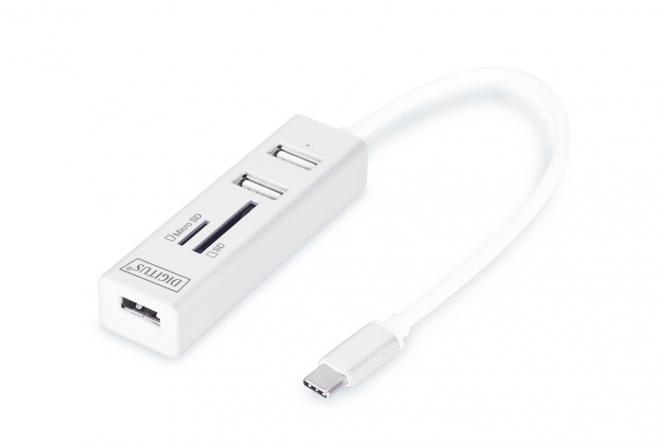 USB Type-C OTG 3-Port Hub + Kartenleser 