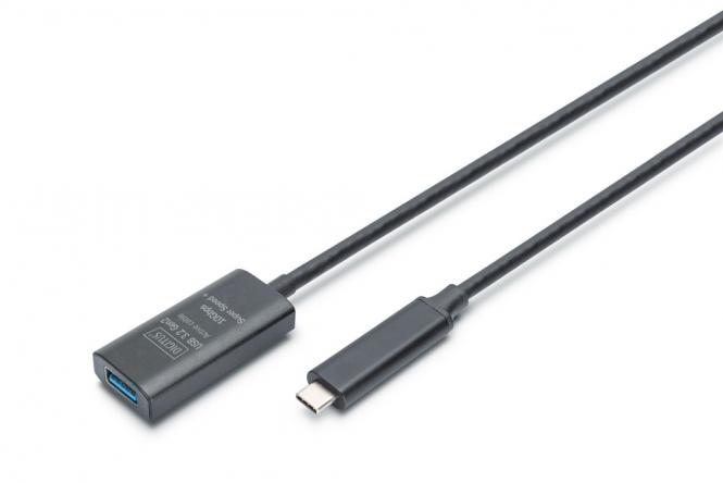 Aktives USB 3.2 Gen2 10G Verlängerungskabel, USB-C zu USB-A, 5m 