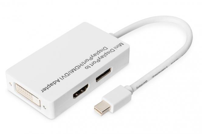 Mini DisplayPort Adapter / Konverter - Mini DP auf DisplayPort, HDMI + DVI 