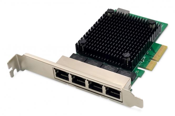 4-Port 2,5 GBit Netzwerkkarte, RJ45, PCI Express, Realtek Chipsatz 