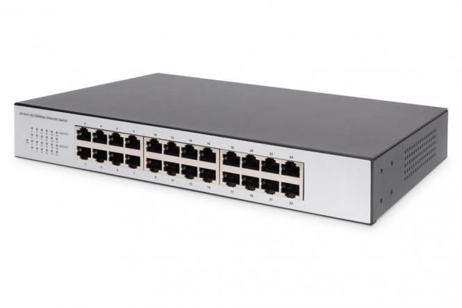 24-Port Fast Ethernet Switch, Unmanaged 