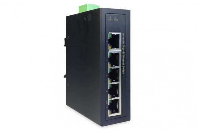 Industrial 5-Port Gigabit Switch, Unmanaged 