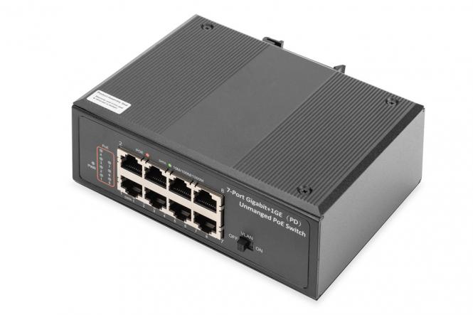 Industrial 7-Port Gigabit PoE Switch, Unmanaged 