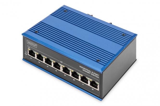 Industrial 8-Port Gigabit Switch, Unmanaged 