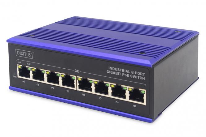 Industrial 8-Port Gigabit PoE Switch, Unmanaged 