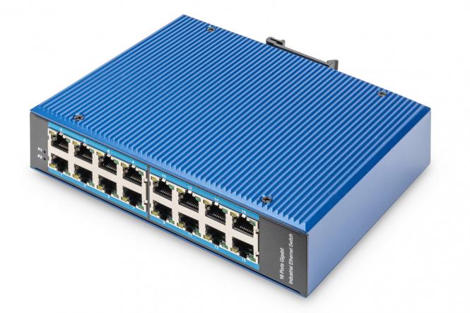 Industrial 16-Port Gigabit Switch, Unmanaged 