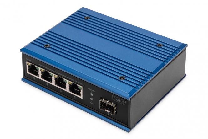 4-port 10/100/1000BASE-TX+1000Base-FX Industrial PoE Switch 