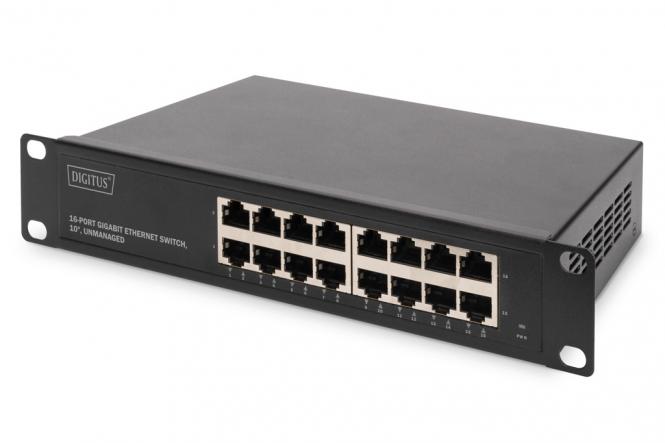 16-Port Gigabit Switch, 10 Zoll, Unmanaged 
