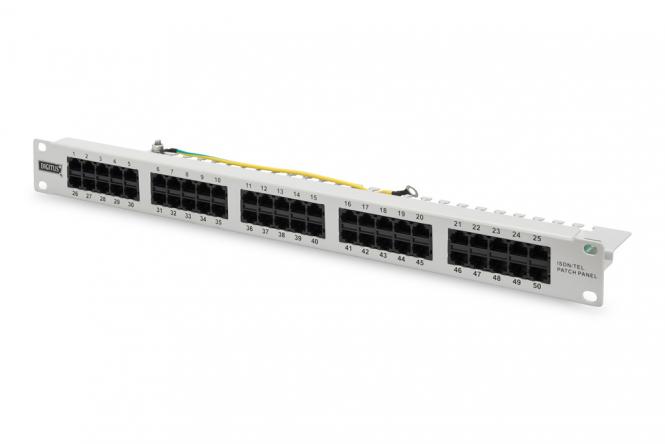 CAT 3 ISDN Patch Panel, ungeschirmt, grau 