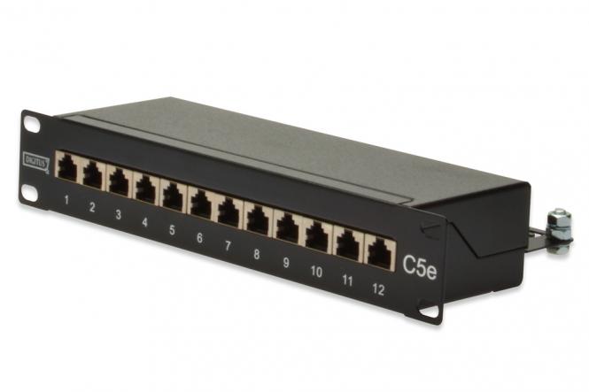 CAT 5e, Class D Patch Panel, geschirmt, schwarz 