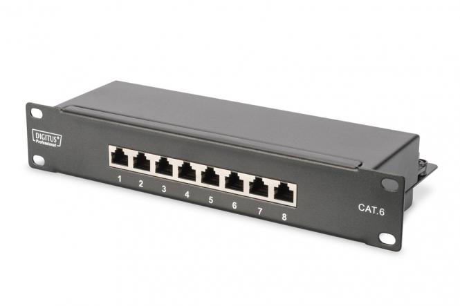 CAT 6, Klasse E Patch Panel, geschirmt, schwarz 