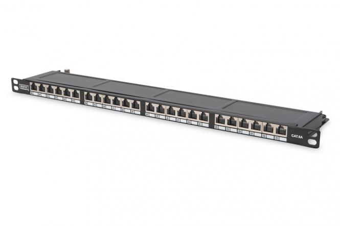 CAT 6, Klasse E High Density Patch Panel, geschirmt, schwarz 