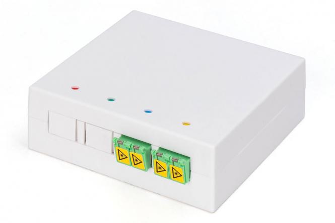 FTTH Gehäuse, 2 x LC-APC DX Kupplung mit Shutter 