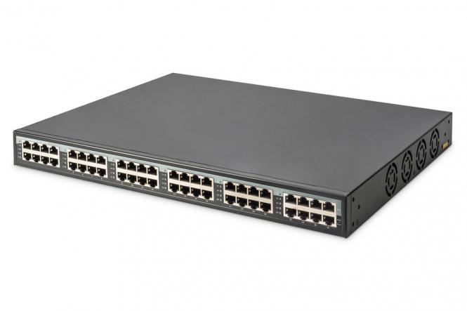 24-Port Gigabit Ethernet PoE+ Injektor, 802.3af/at, 370W 