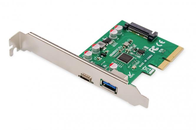 PCIe Karte, USB Type-C + USB A 