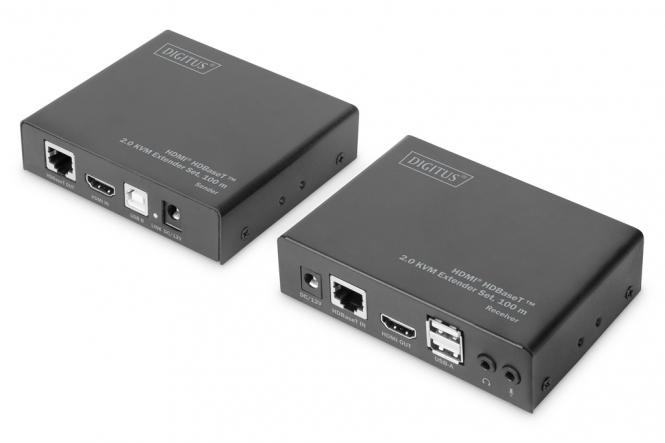 4K HDMI® HDBaseT 2.0 KVM Extender Set, 100m 