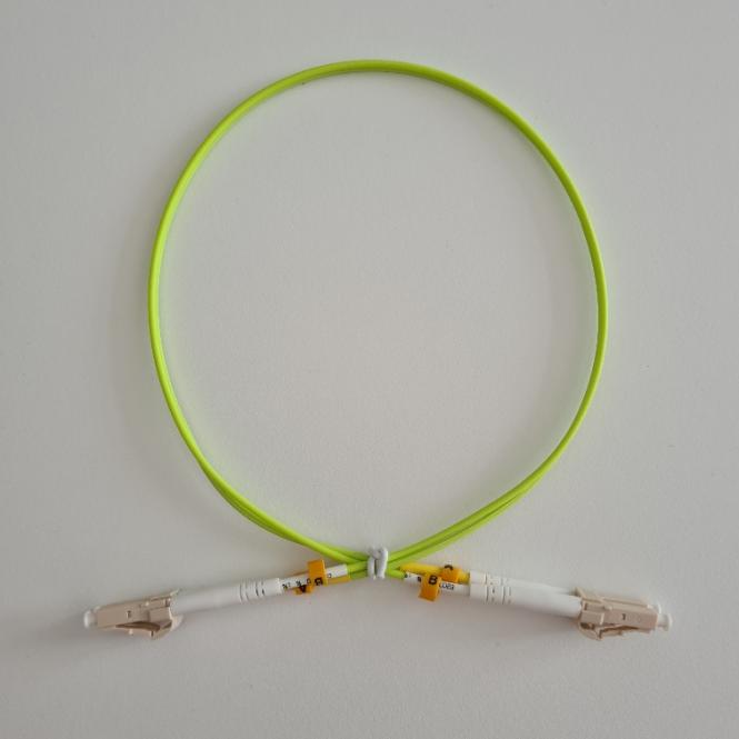Duplex Jumper LC/LC 50/125µ 7,5m, OM5, LSZH, lime green, 2,0mm 