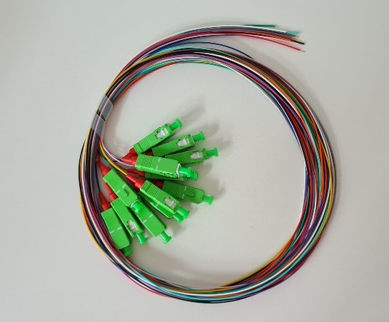 Faserpigtail SC-APC9° 9/125µ 12er Satz, farb., 2m, OS1/OS2 