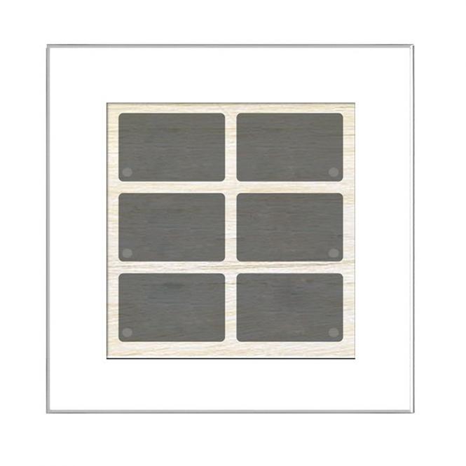 GT weiß, mit 6 Tasten, 6 LEDs, integr. TS 