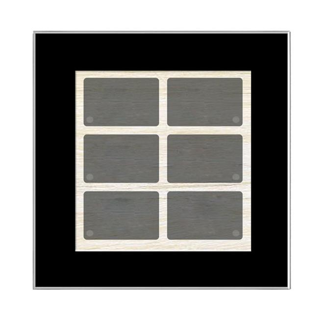 GT schwarz, mit 6 Tasten, 6 LEDs, integr. TS 