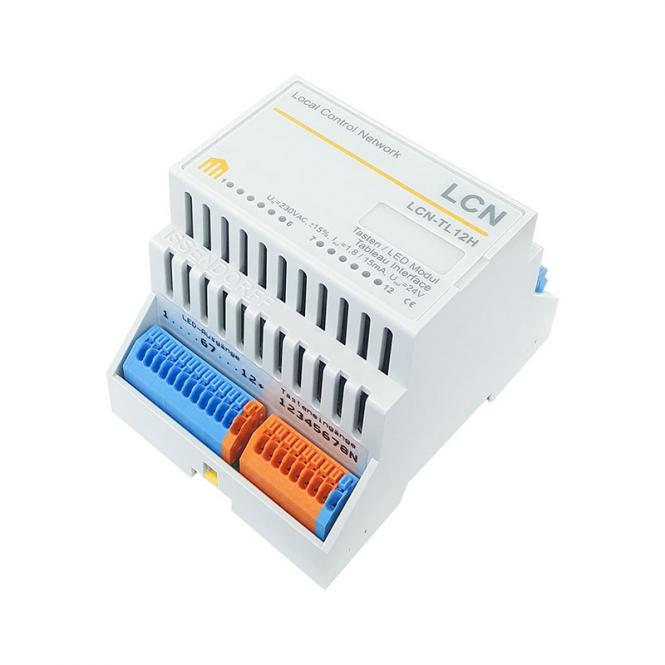 Tableau-Adapter für 12 LEDs und 8 Tasten, Hutschiene, gem. Anode (+) 