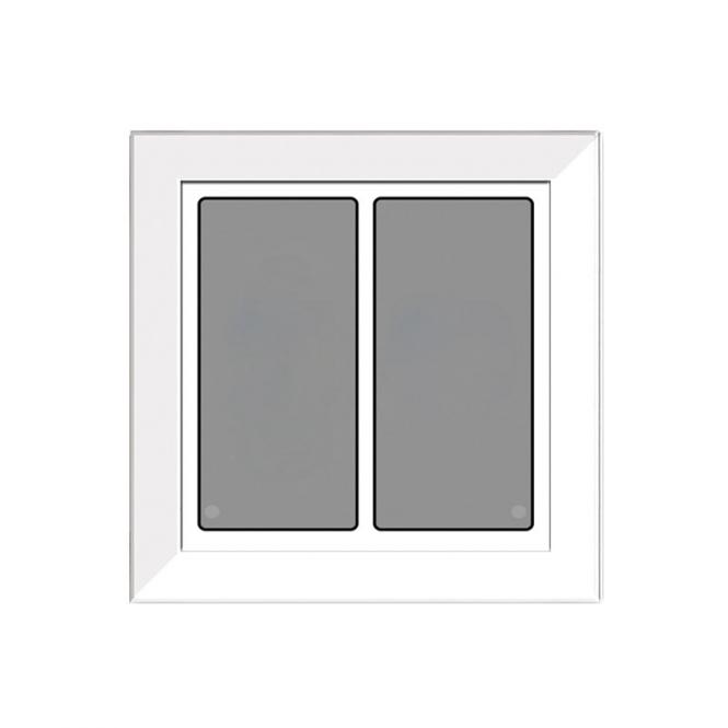 GT2 mit schmalem Rahmen, weiß, mit 2 Tasten, Corona-Licht, I-Anschluss 