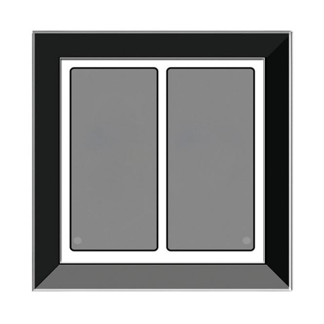 GT2 mit schmalem Rahmen, schwarz, mit 2 Tasten, Corona-Licht, I-Anschluss 