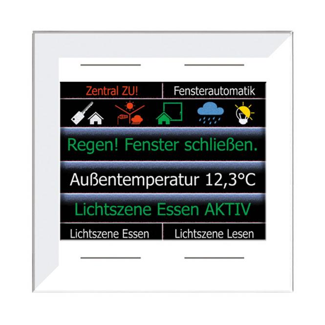 Glas-Farbdisplay 2,8-Zoll, schmaler Rahmen, weiß, 4 Tasten, integr. TS 