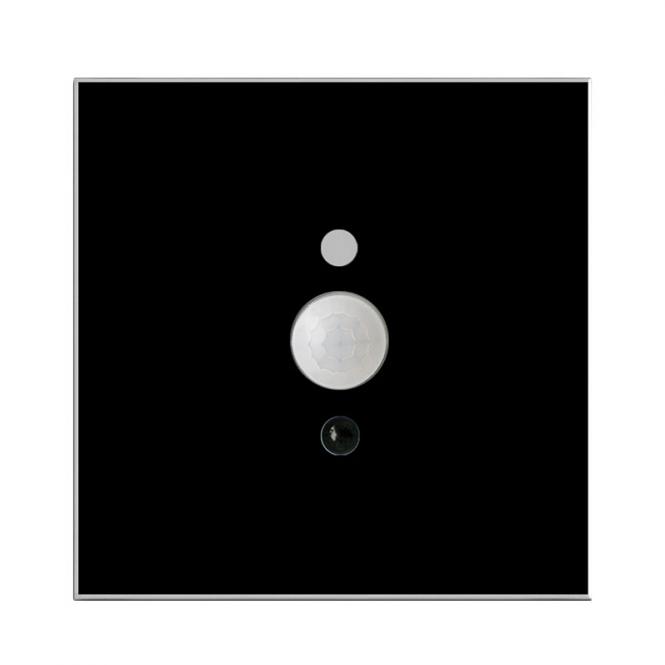 Glas-Univ.Sensor: Temp./Helligk./Feuchte/Bewegung/IR-Empf., 68er Dose, schwarz 
