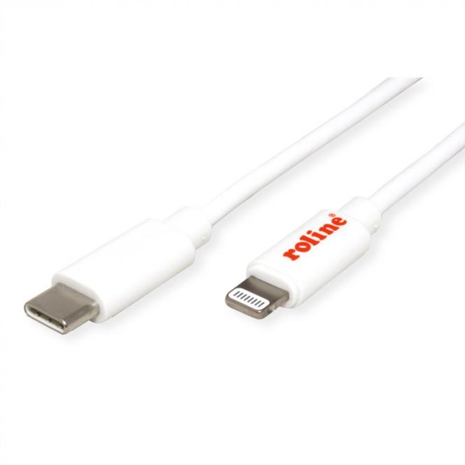 USB Sync- &amp; Ladekabel, Typ C / Lightning Connector, weiß, 1m 