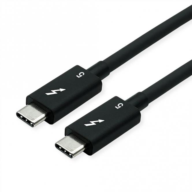 Thunderbolt 5 Kabel, C-C, ST/ST, 80Gbit/s, 240W, passiv, schwarz, 0,5m 