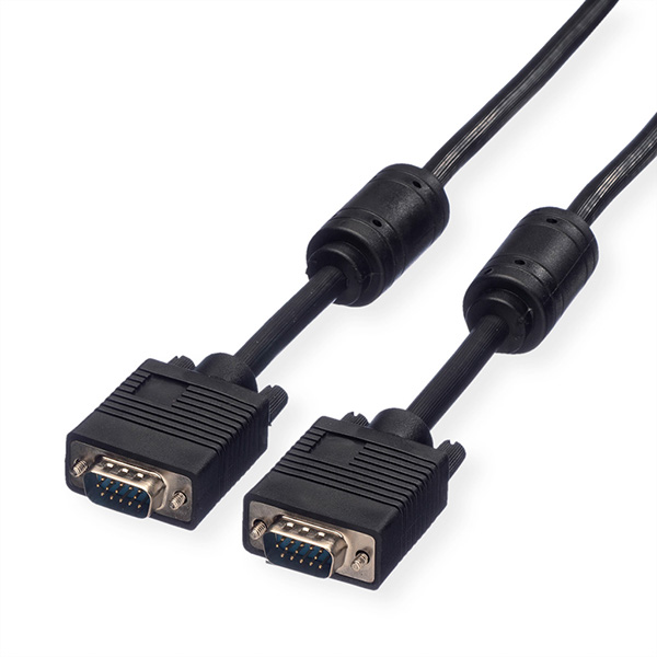 VGA-Kabel HD15, Stecker/Stecker, mit Ferritkern, 15m 