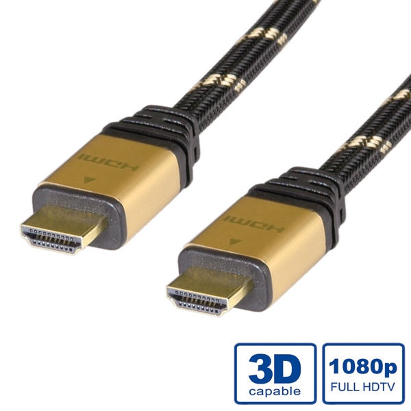 HDMI High Speed Kabel, mit Ethernet, gold 