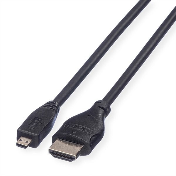 Câble HDMI High Speed avec Ethernet, HDMI M - Micro HDMI M, 2m 