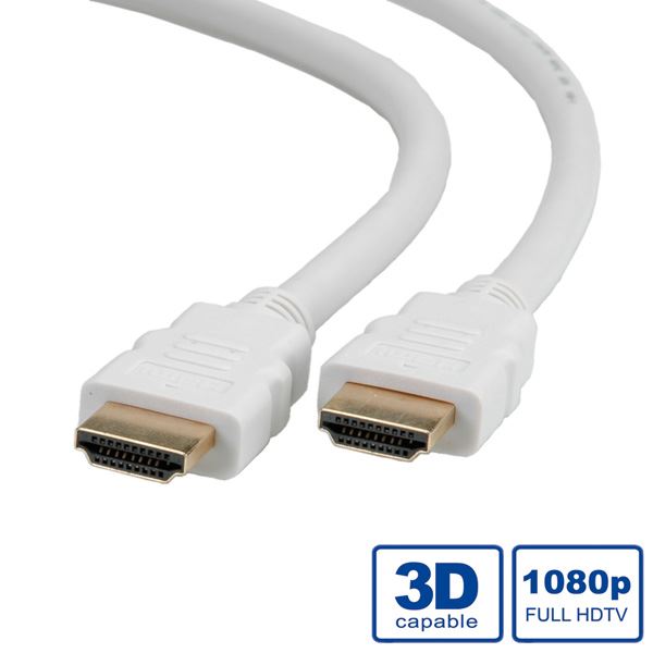 Câble HDMI à haut débit, avec Ethernet, blanc 