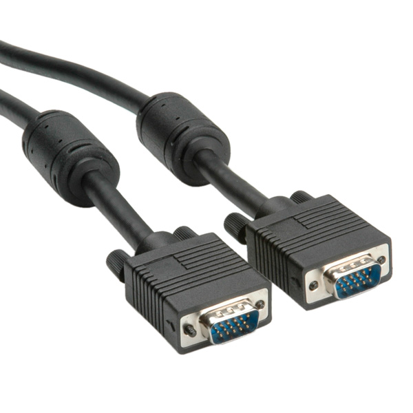 Monitorkabel HD15, Stecker/Stecker, mit Ferritkern + DDC 
