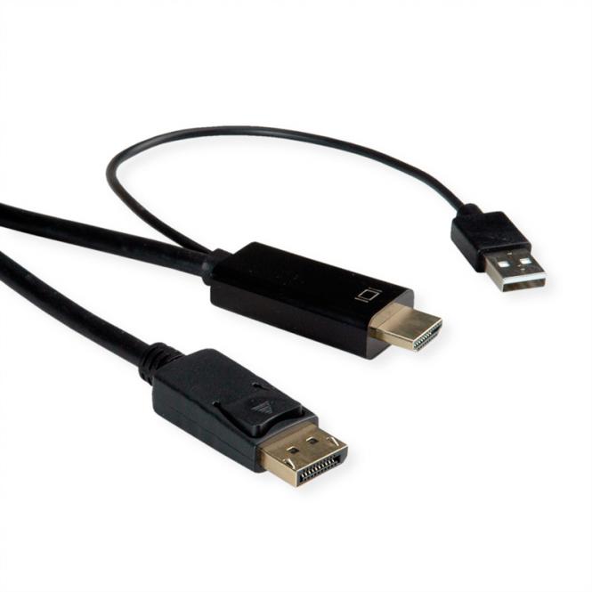 HDMI-Kabel UltraHDTV - DisplayPort, ST/ST, schwarz, 2m 