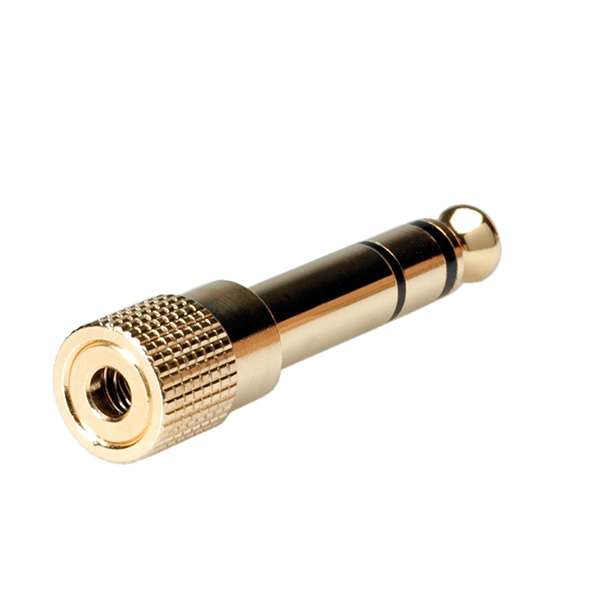 GOLD Stereo Adapter 6,35mm Stecker zu 3,5mm Buchse 
