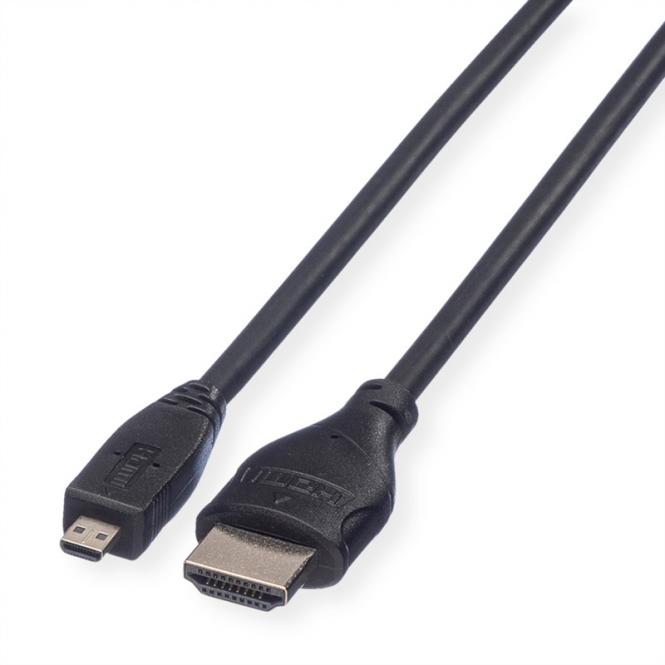Câble HDMI High Speed avec Ethernet, HDMI M - Micro HDMI M, 2m 