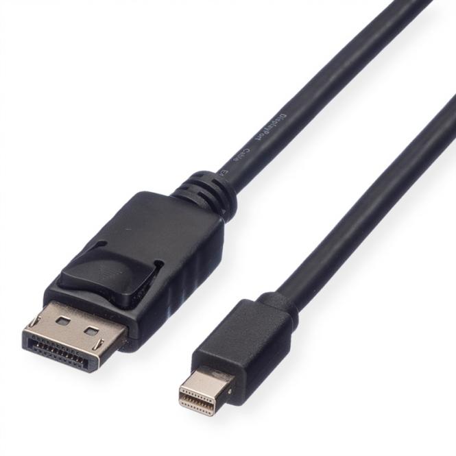 DisplayPort Kabel, DP ST - Mini DP ST, TPE, schwarz, 5m 