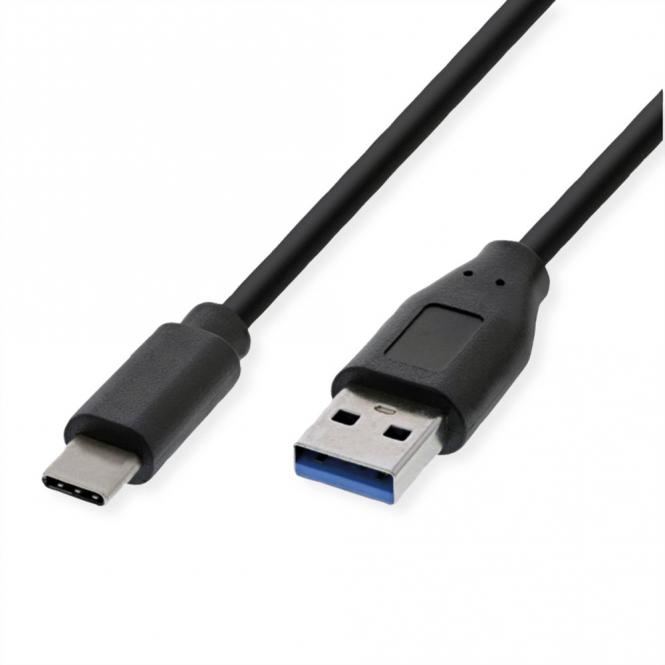 RM USB 3.2 Gen 1 Kabel, A-C, ST/ST, schwarz, 0,5m 
