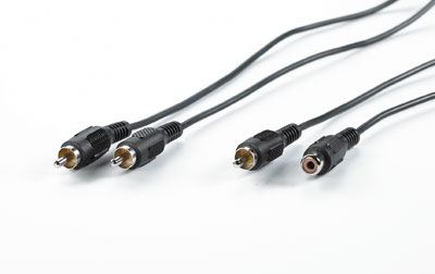 Cinch-Verlängerungskabel, duplex, Stecker/Buchse 