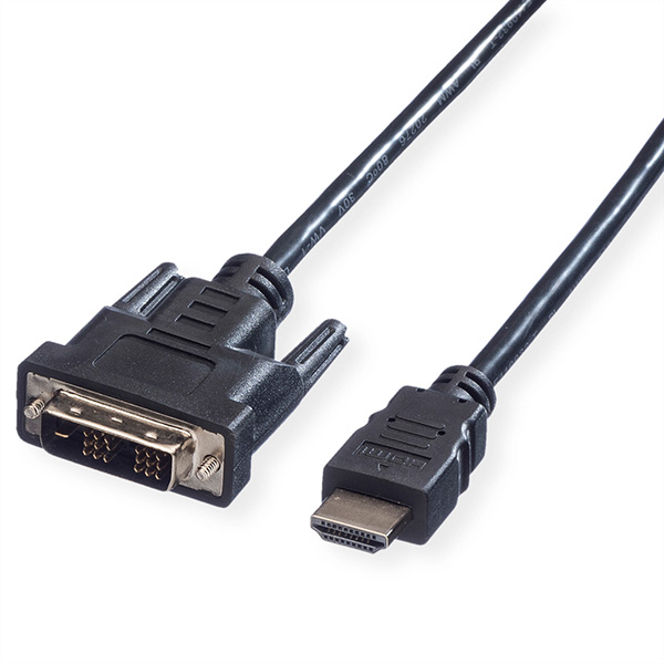 DVI Kabel (18+1), DVI Stecker zu HDMI Stecker, schwarz, 1,5m 