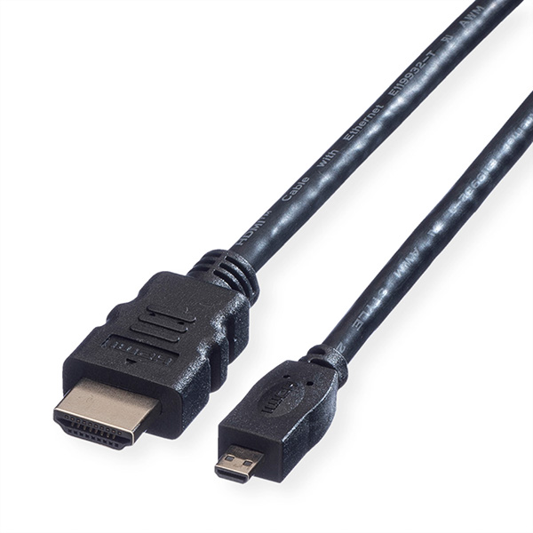 HDMI High Speed Kabel mit Ethernet, A Stecker zu Micro HDMI Stecker, 2,0m 