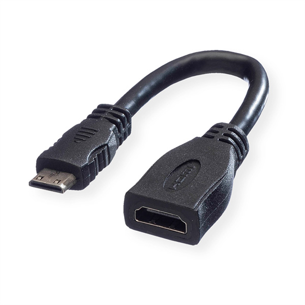 HDMI High Speed Kabel mit Ethernet, Stecker zu Mini HDMI Stecker, 0,15m 