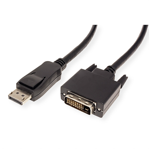 DisplayPort Kabel, DP Stecker zu DVI (24+1) Stecker, schwarz, 1,5m 