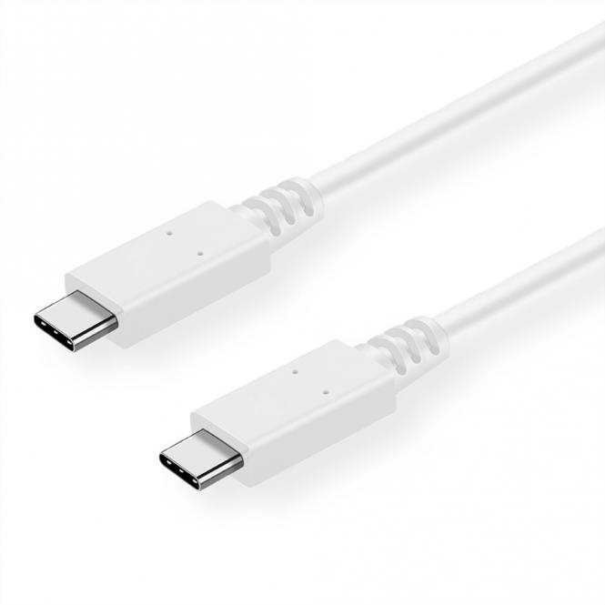 USB 3.2 Gen 2 Kabel, C-C, ST/ST, 10Gbit/s, Emark, 100W, weiß, 0,5m 