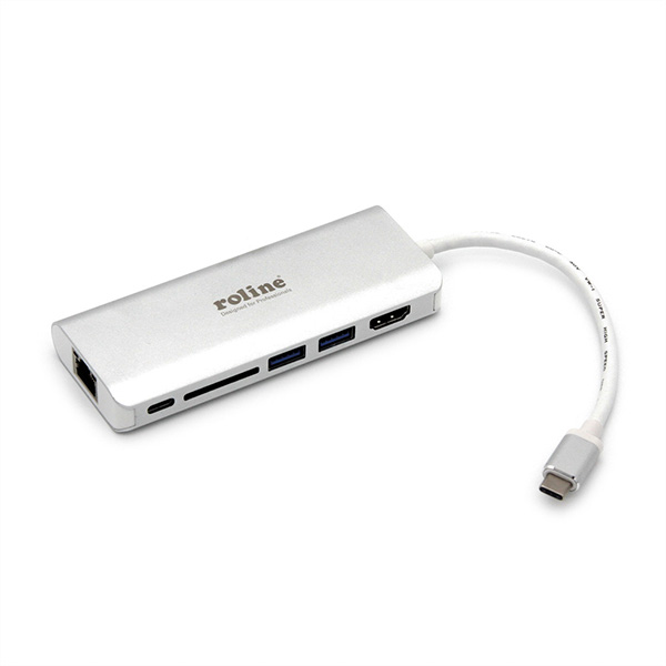 USB Typ C Dockingstation, 4K HDMI, USB 3.0, SD/MicroSD, Gigabit Ethernet 