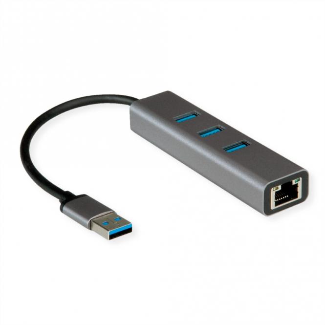 USB 3.2 Gen 1 zu Gigabit Ethernet Konverter + Hub 3x 
