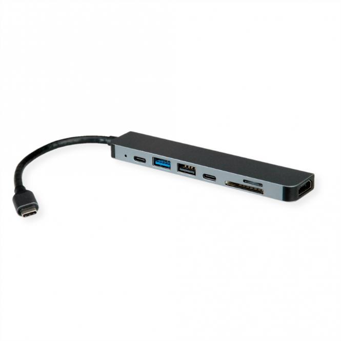 Dockingstation USB Typ C, 4K HDMI, USB 2.0 (Typ-A), USB 3.2 Gen 1 (Typ-A+C), PD, SD/MicroSD 
